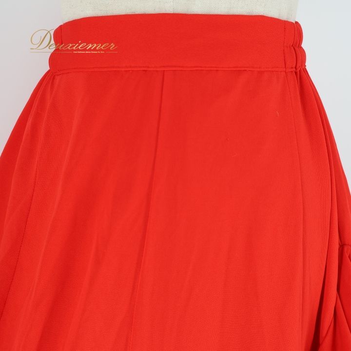 フラメンコ 衣装 ファルダ スカート 赤 黒 無地 ボランテ フリル