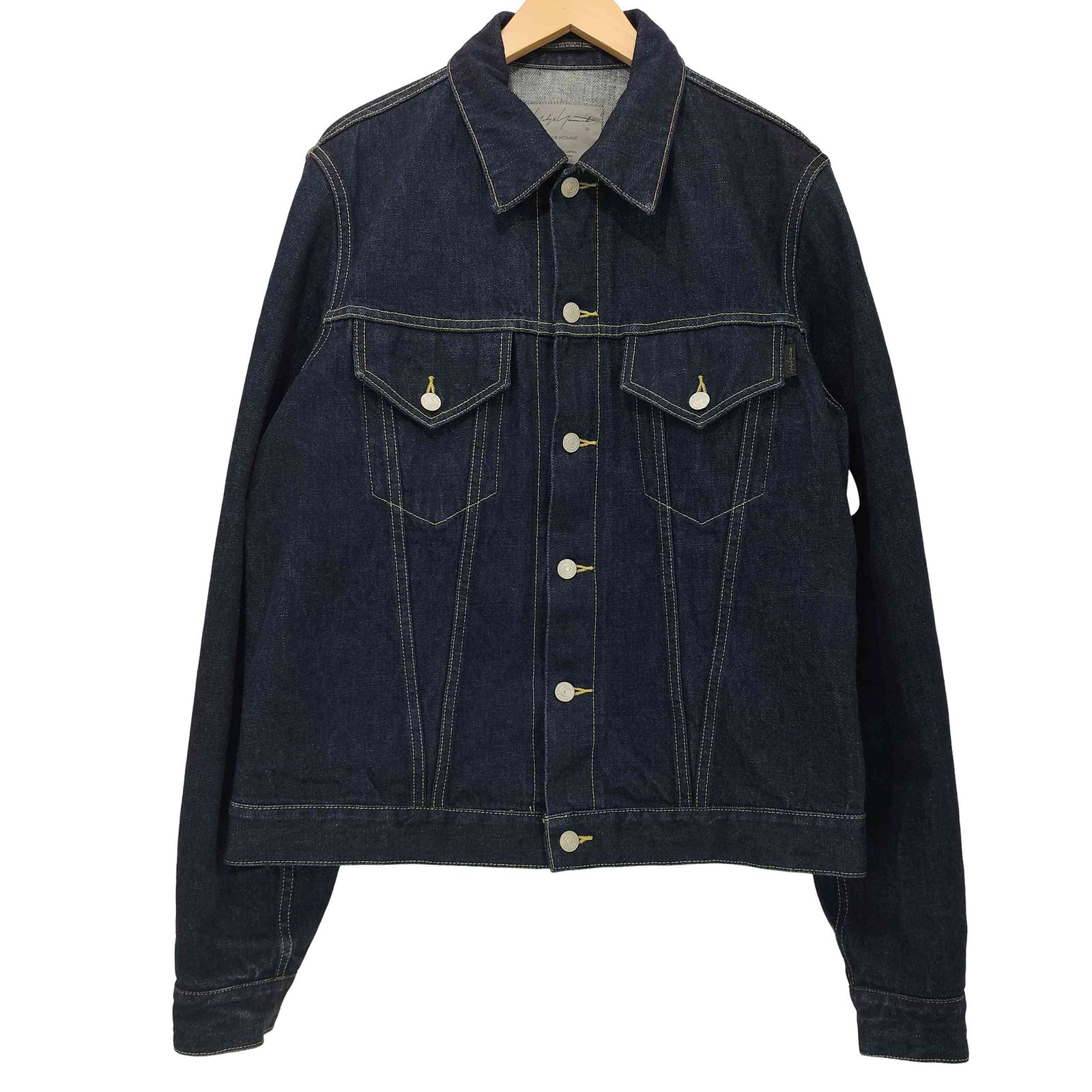 ヨウジヤマモトプールオム Yohji Yamamoto POUR HOMME 22SS 14OZ DENIM BUTTON JACKET 14オンス セルビッジ デニム トラッカー ジャケット メンズ JPN：3 