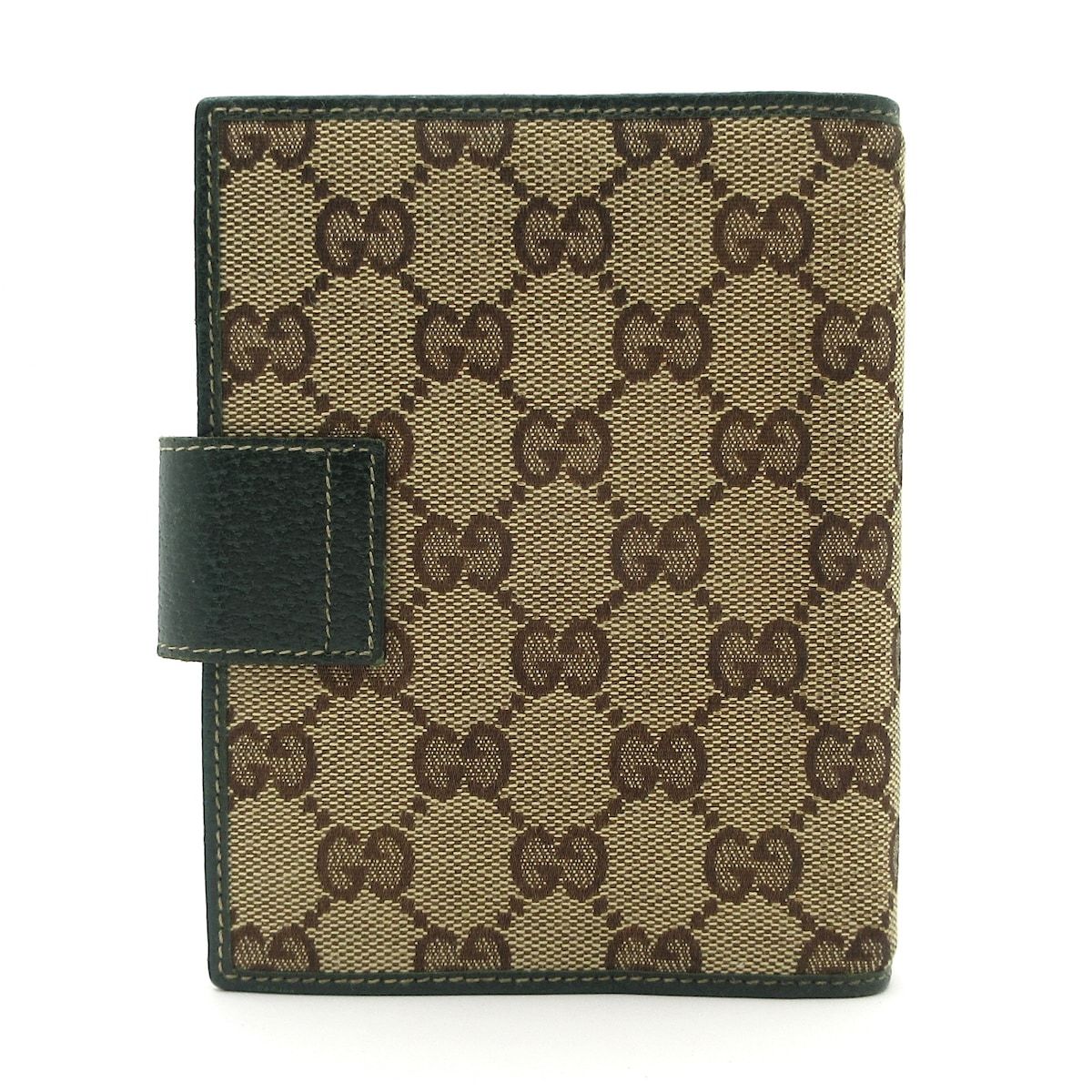 GUCCI グッチ 手帳 GG柄 115240 ダークブラウン ダークグリーン レザー