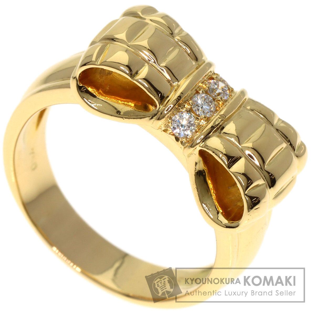 Dior ディオール リボン ダイヤモンド リング・指輪 K18YG レディース