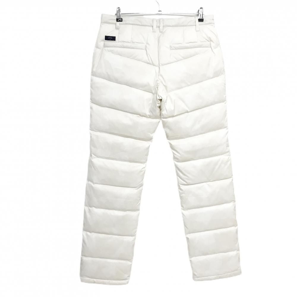 新品】キャロウェイ ダウンパンツ 白×アイボリー 総柄 保温 撥水