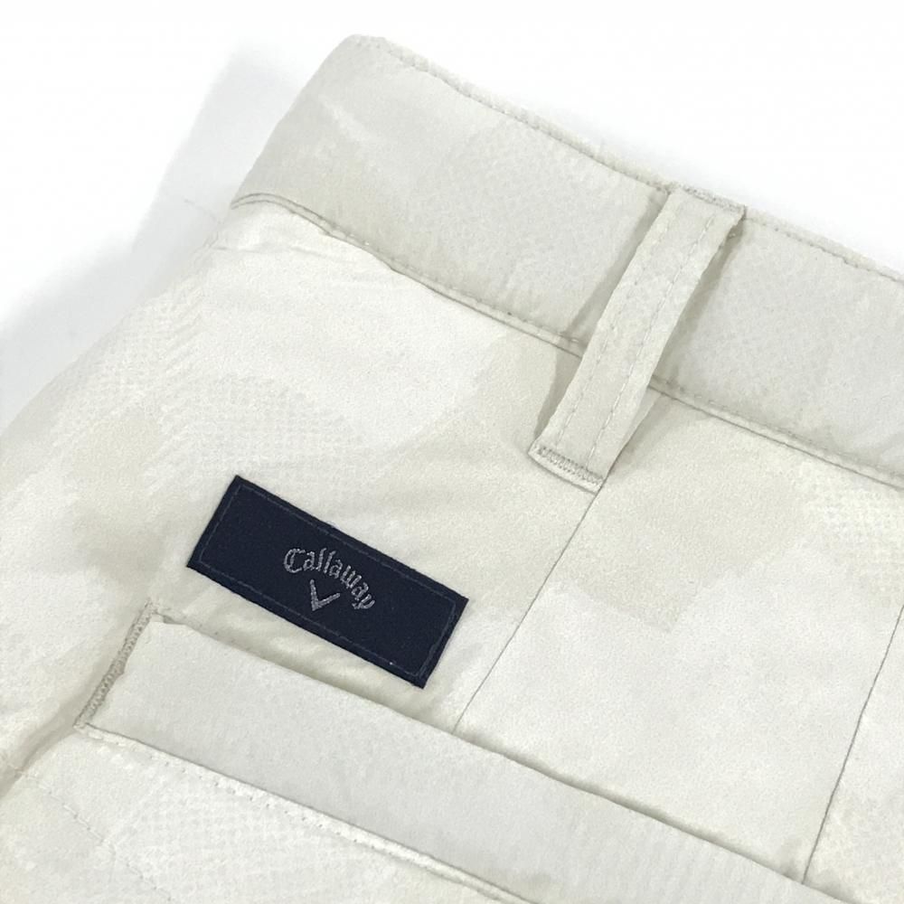 新品】キャロウェイ ダウンパンツ 白×アイボリー 総柄 保温 撥水