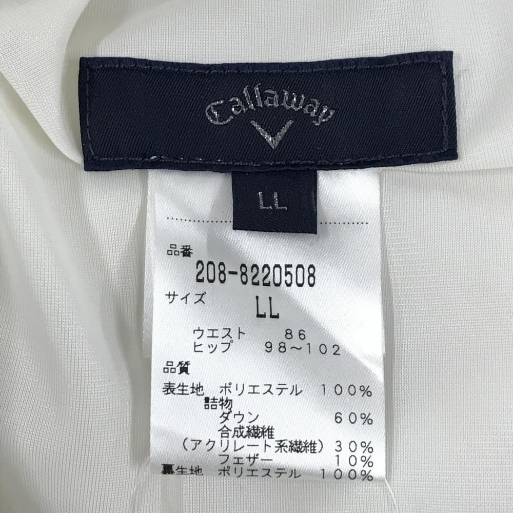 新品】キャロウェイ ダウンパンツ 白×アイボリー 総柄 保温 撥水