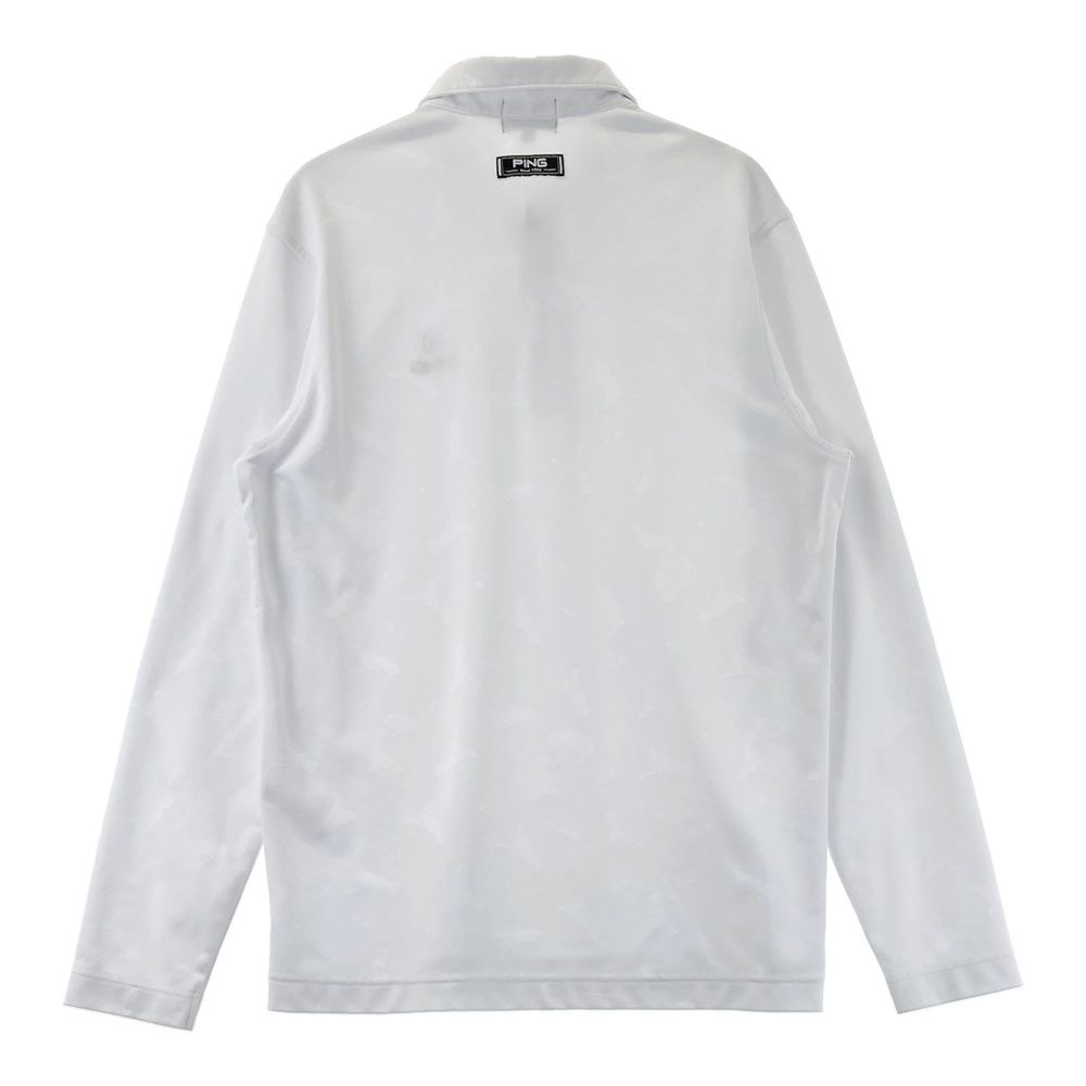 サイズ：L PING ピン 長袖ポロシャツ 総柄 ホワイト系 [240101578847