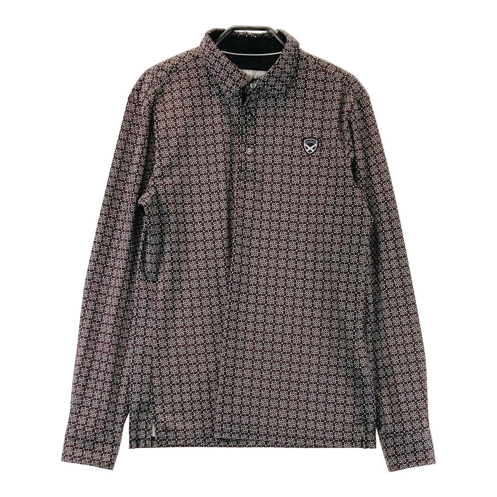 サイズ：M ST ANDREWS セントアンドリュース 長袖ポロシャツ 総柄