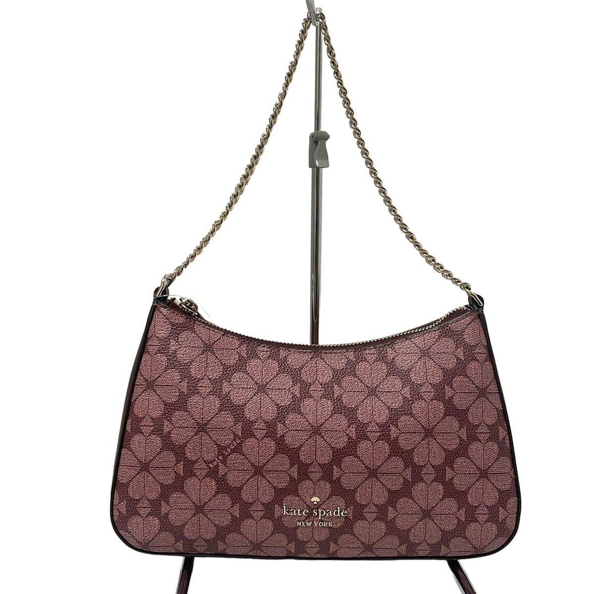 Kate spade ケイトスペード ハンドバッグ スペード フラワー コンバーチブル クロスボディ KI 381 ボルドー×ピンク チェーンハンドル