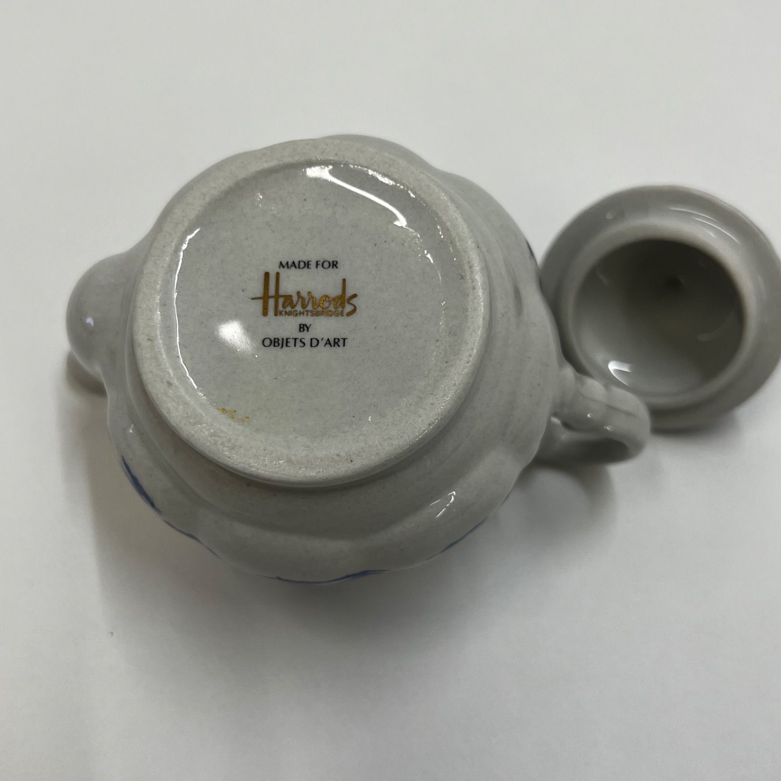 3-000225】 Harrods BY OBJETS D'ART ハロッズ ミニチュア 食器 青