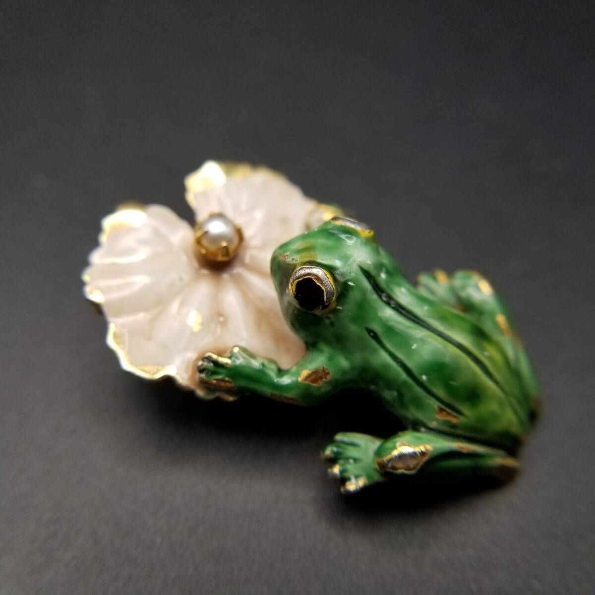 50'60's Original by Robert ハスの葉で休むカエル ヴィンテージ