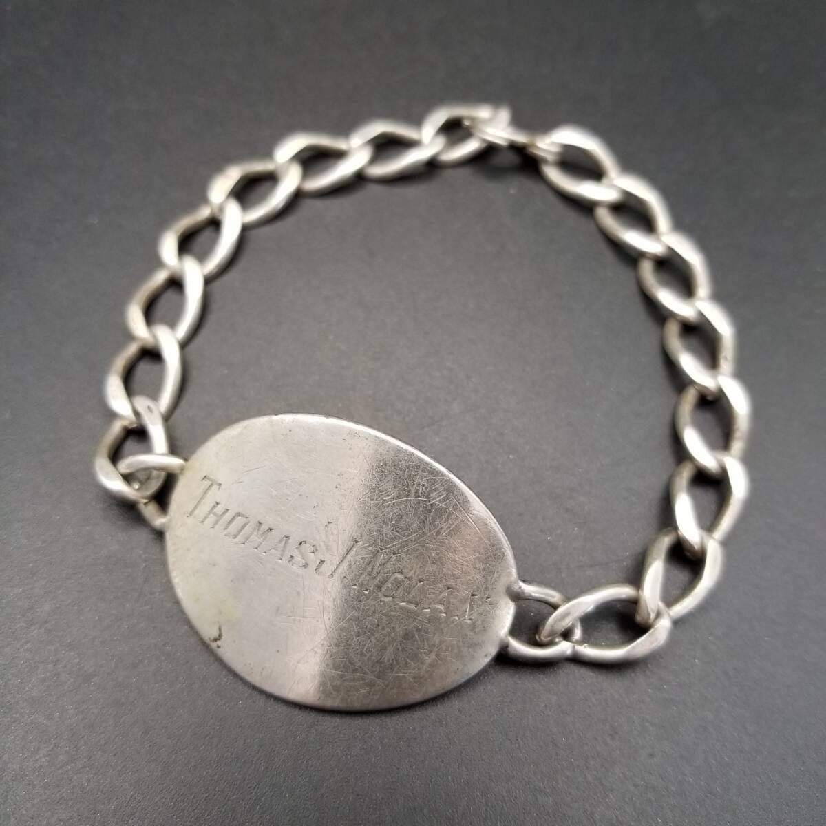 40'50's頃 Napier社製 IDタグ オーバルプレート 925 シルバー