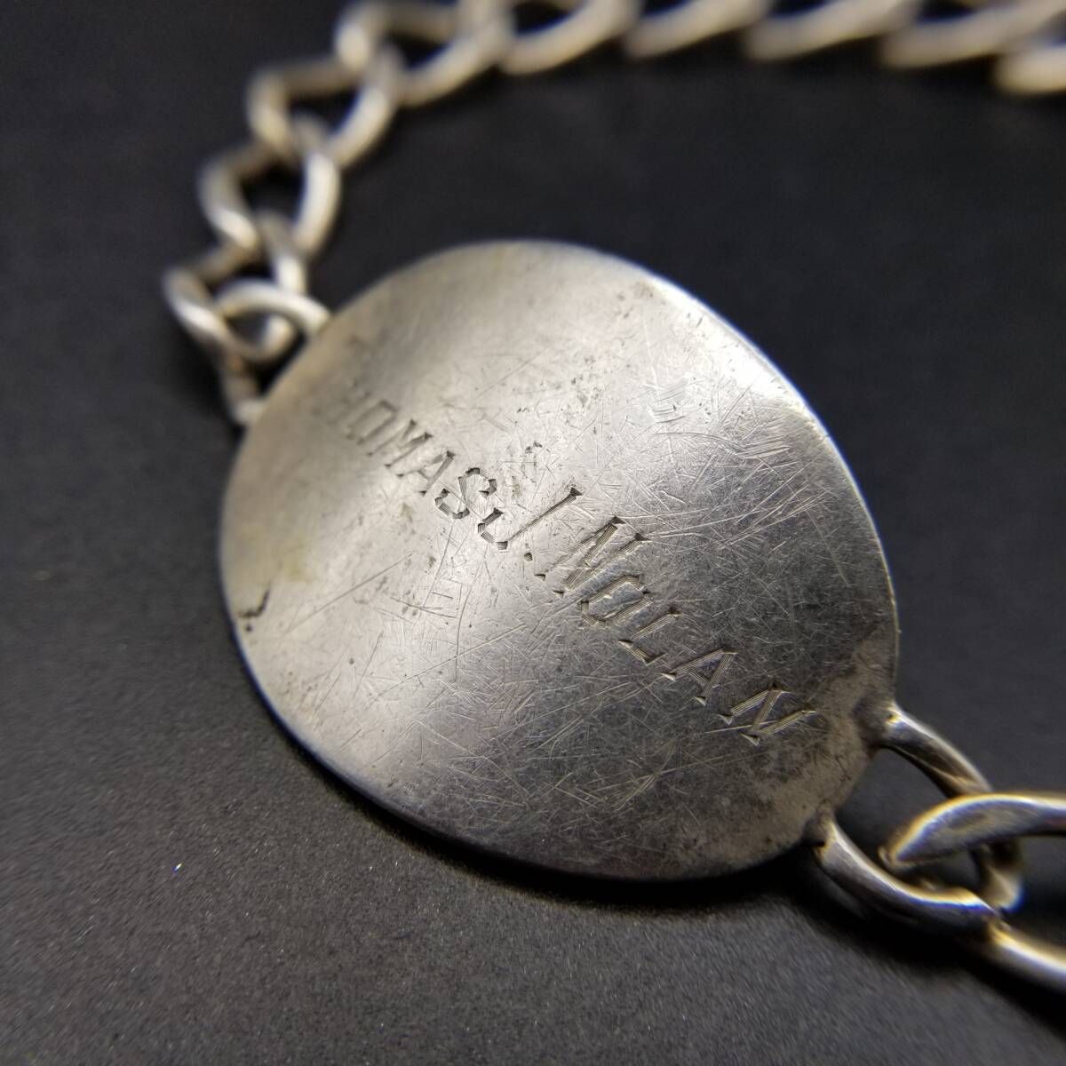 40'50's頃 Napier社製 IDタグ オーバルプレート 925 シルバー