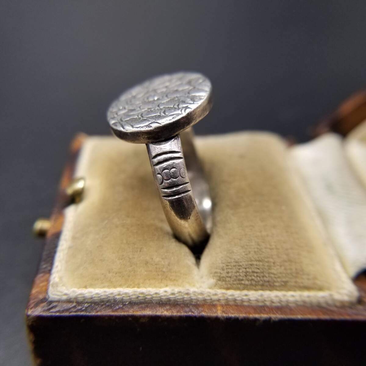 竹模様 アジア調 925 シルバー ヴィンテージ バンブー リング 指輪 銀 ラウンド 個性派ジュエリー 自然 フローラル Y 25 I