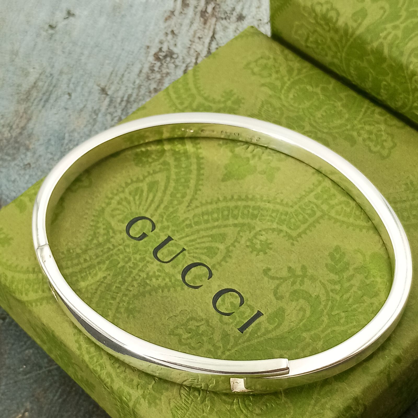GUCCI グッチ バングル ブレスレット レディース シルバー925 シンプル