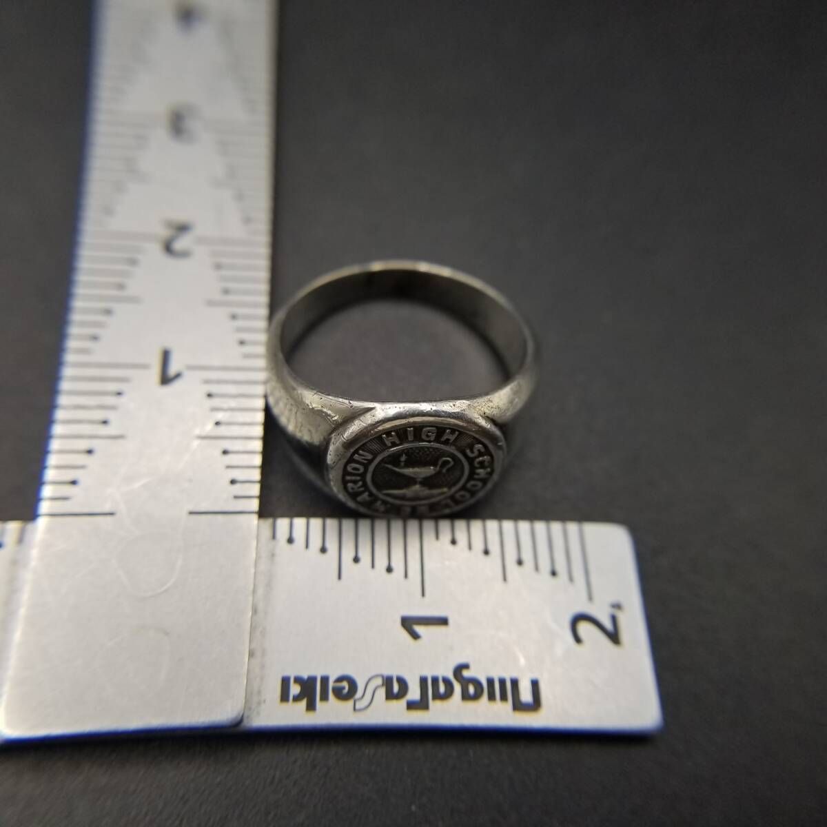  1925年 Peters Co 社製 米国 アンティーク クラスリング Marion High School カレッジシグネット 925 シルバー 指輪 ピンキー Y 25 H リング 指輪 アクセサリー