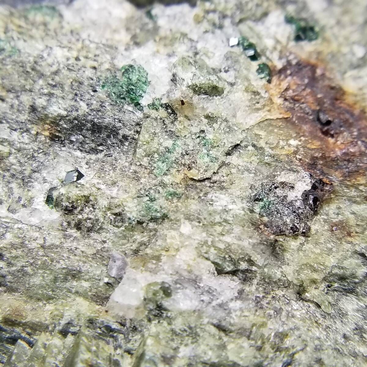 アフガニスタン産 灰クロム柘榴石 ウバロバイト 原石 母岩付き 鮮緑