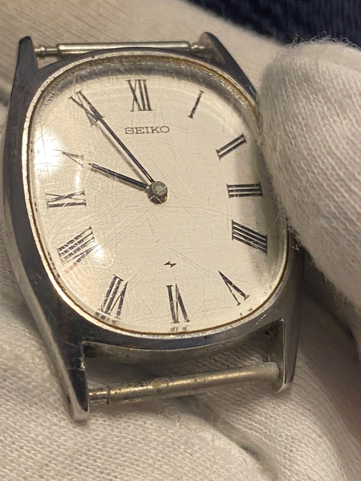 時計 稼働品 SEIKO セイコー シャリオ 2220 7260 メンズ 手巻き アナログ 腕時計 シルバー ケースのみ WT 68