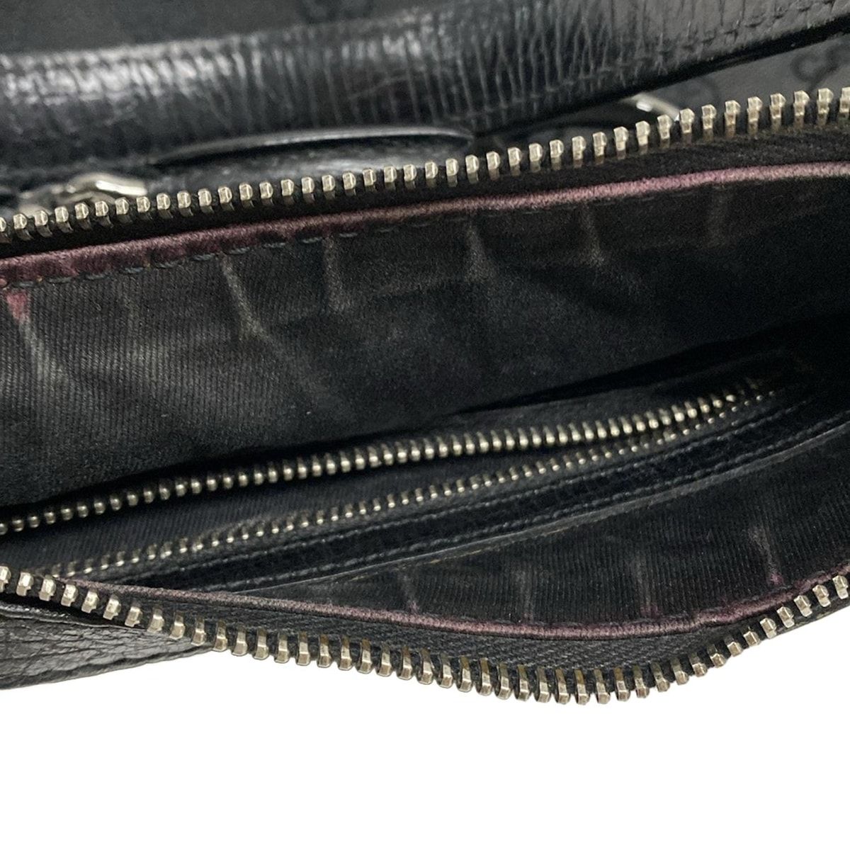 GUCCI(グッチ) ショルダーバッグ ホースビット/GG柄 114890 黒 レザー