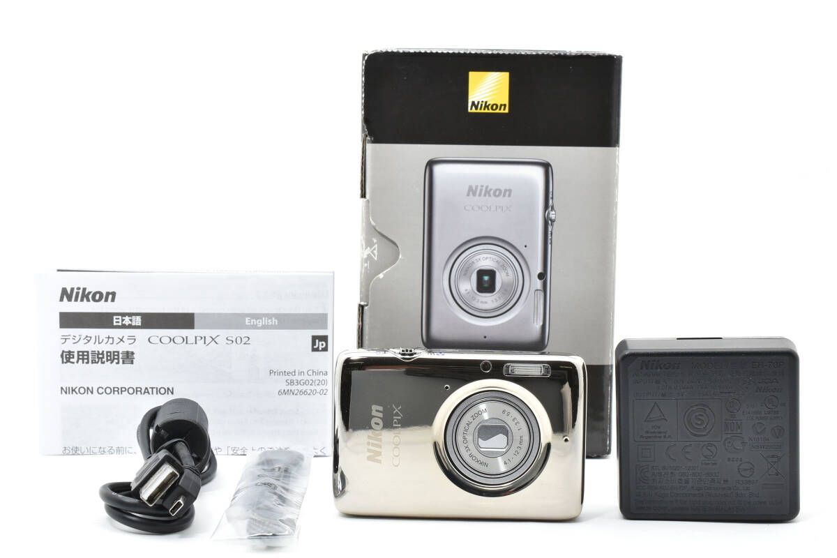 ☆外観美品☆ニコン Nikon COOLPIX S02 シルバー 元箱付き☆ W1195