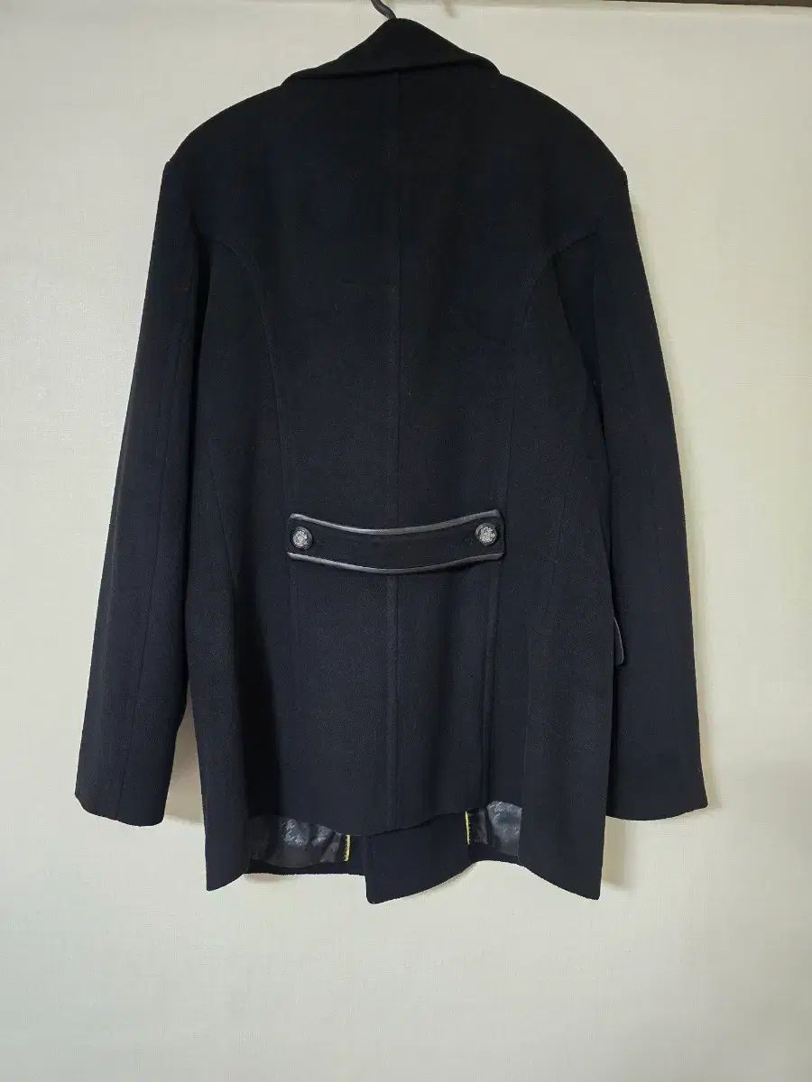 イージーオー ウール ブラック ダブル ボタン ハーフ コート