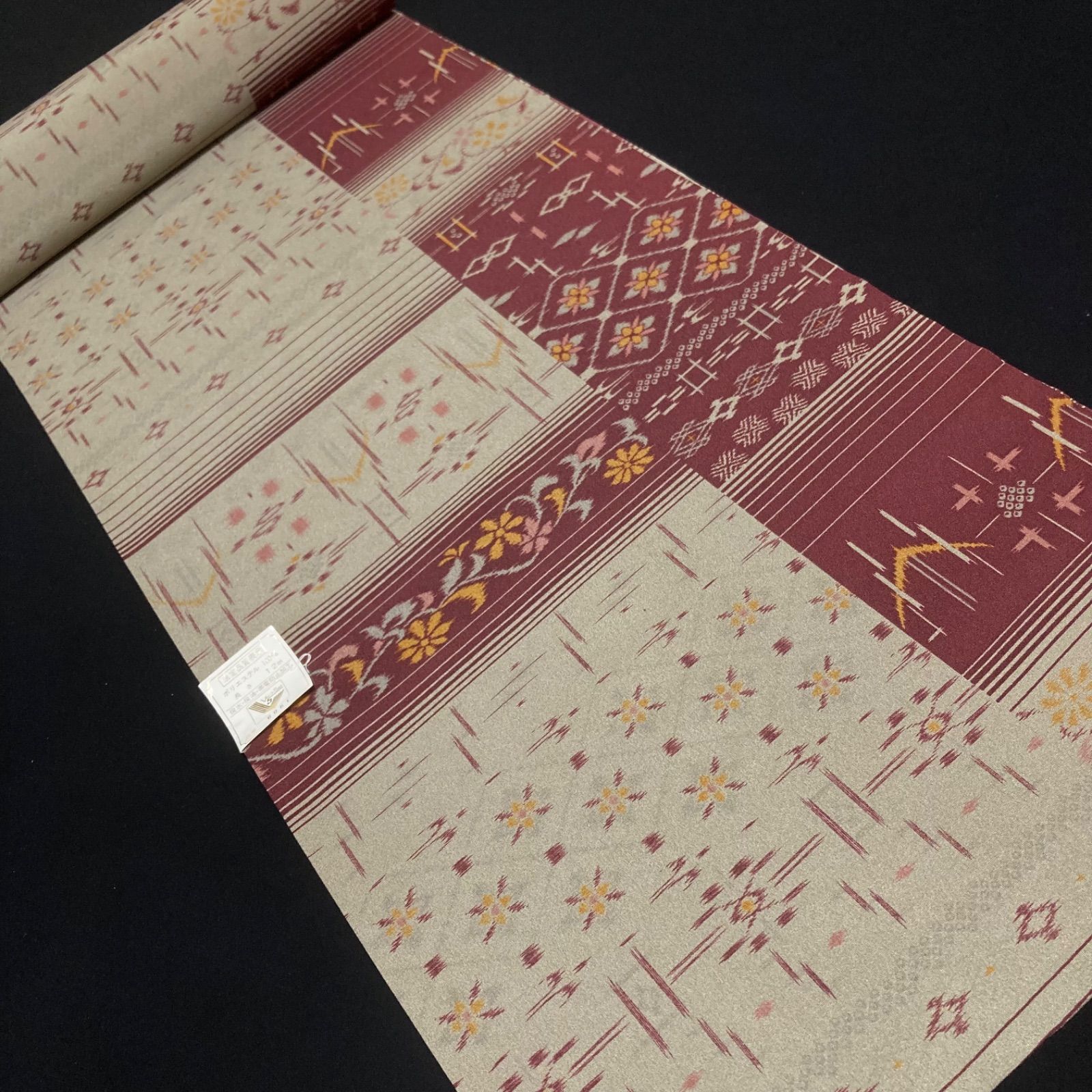 着物と帯オレンジ y 129◾️割と なポリエステル化繊着尺反物5点◾️