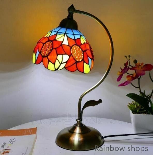 人気 卓上スタンド寝室 書斎 暖かい ステンドランプ ステンドグラス bcp8