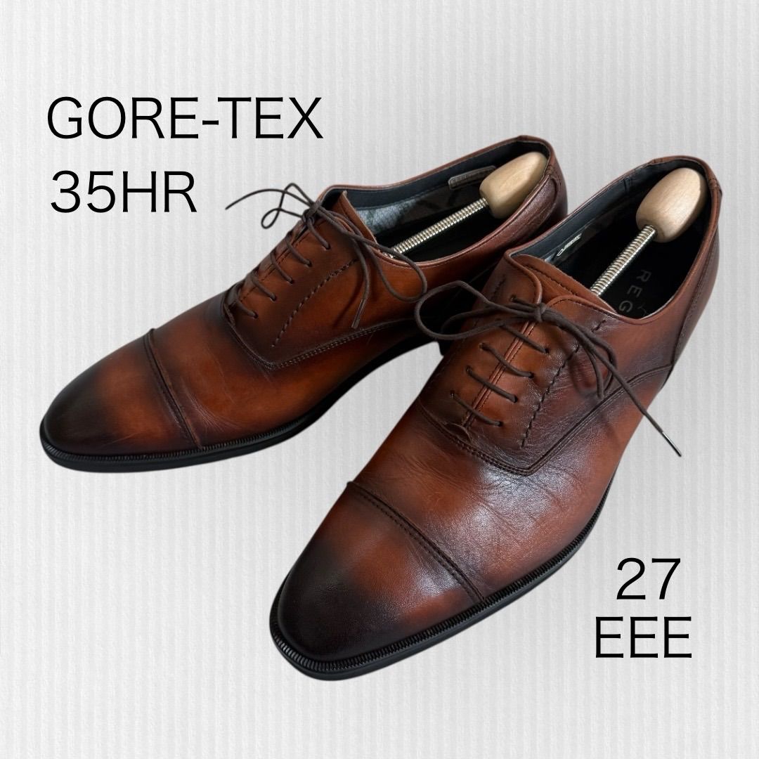 リーガル 27 cm ストレートチップ ビジネスシューズ ゴアテックスフットウェア 3 E ブラウン