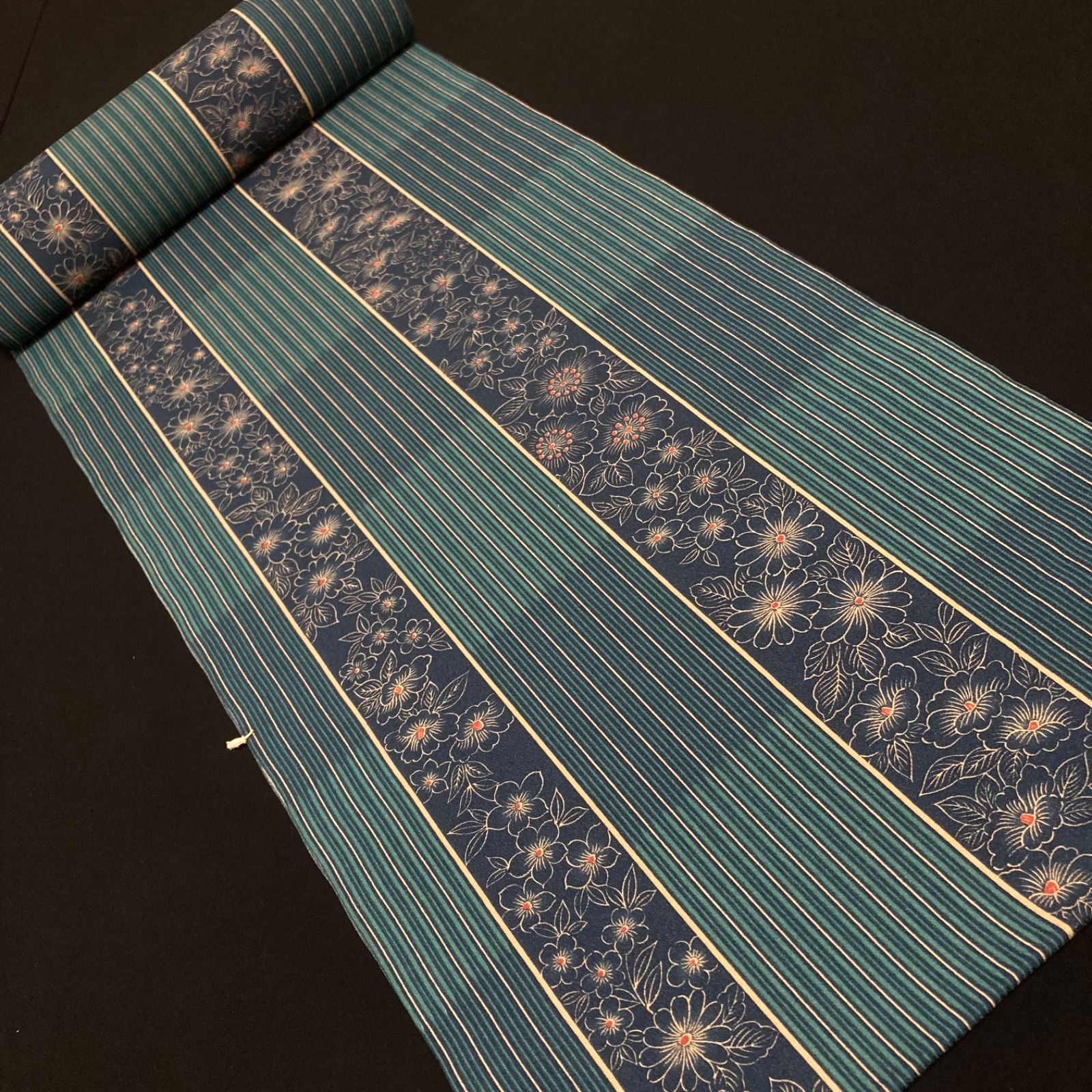 着物と帯オレンジ y 130◾️割と なポリエステル化繊着尺反物5点◾️