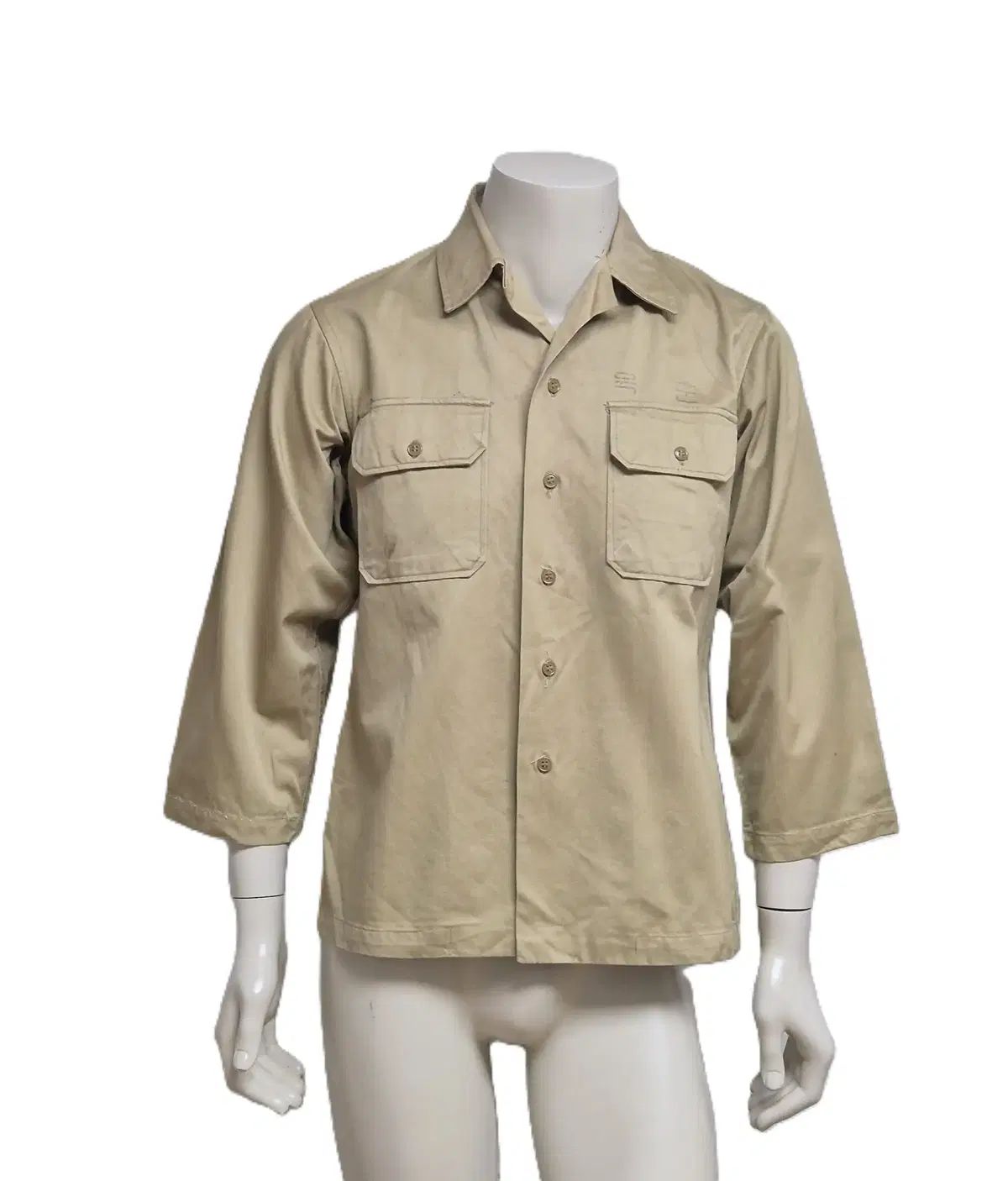 ミリタリー 旧モデル 軍服 トップス カーキ 長袖 Tシャツ シャツ S