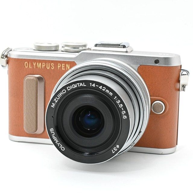 OLYMPUS ミラーレス一眼 E PL 8 14 42 mm EZ レンズキット ブラウン シャッター レンズ前枠欠けあり フィルター付属