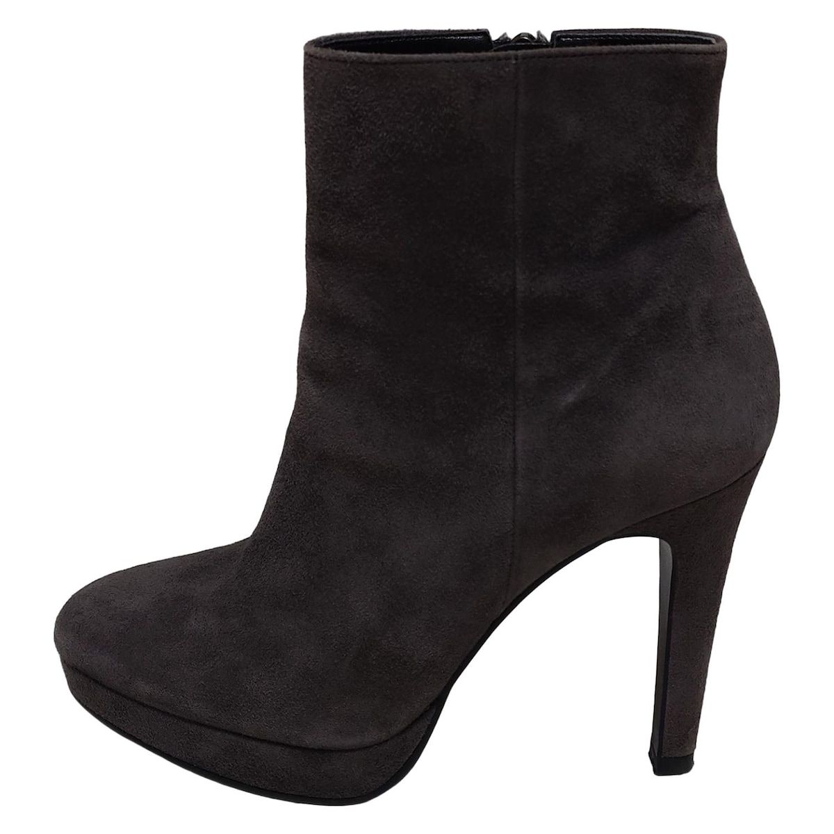 DIANA ダイアナ ショートブーツ 21 1 2 レディース ダークグレーパープル アウトソール張替済