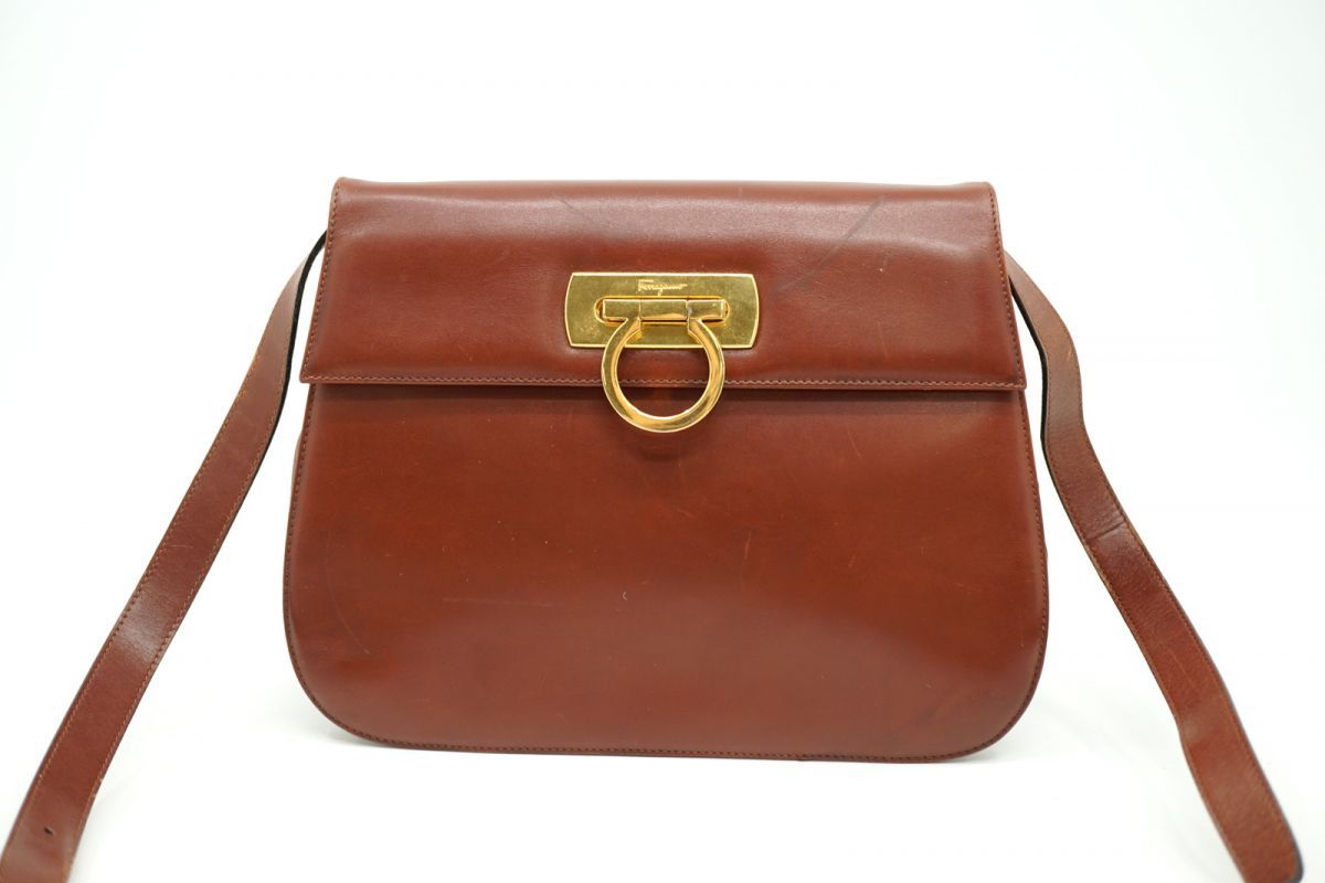 フェラガモ ヴィンテージ 2way ショルダー バッグ クラッチ ガンチーニ