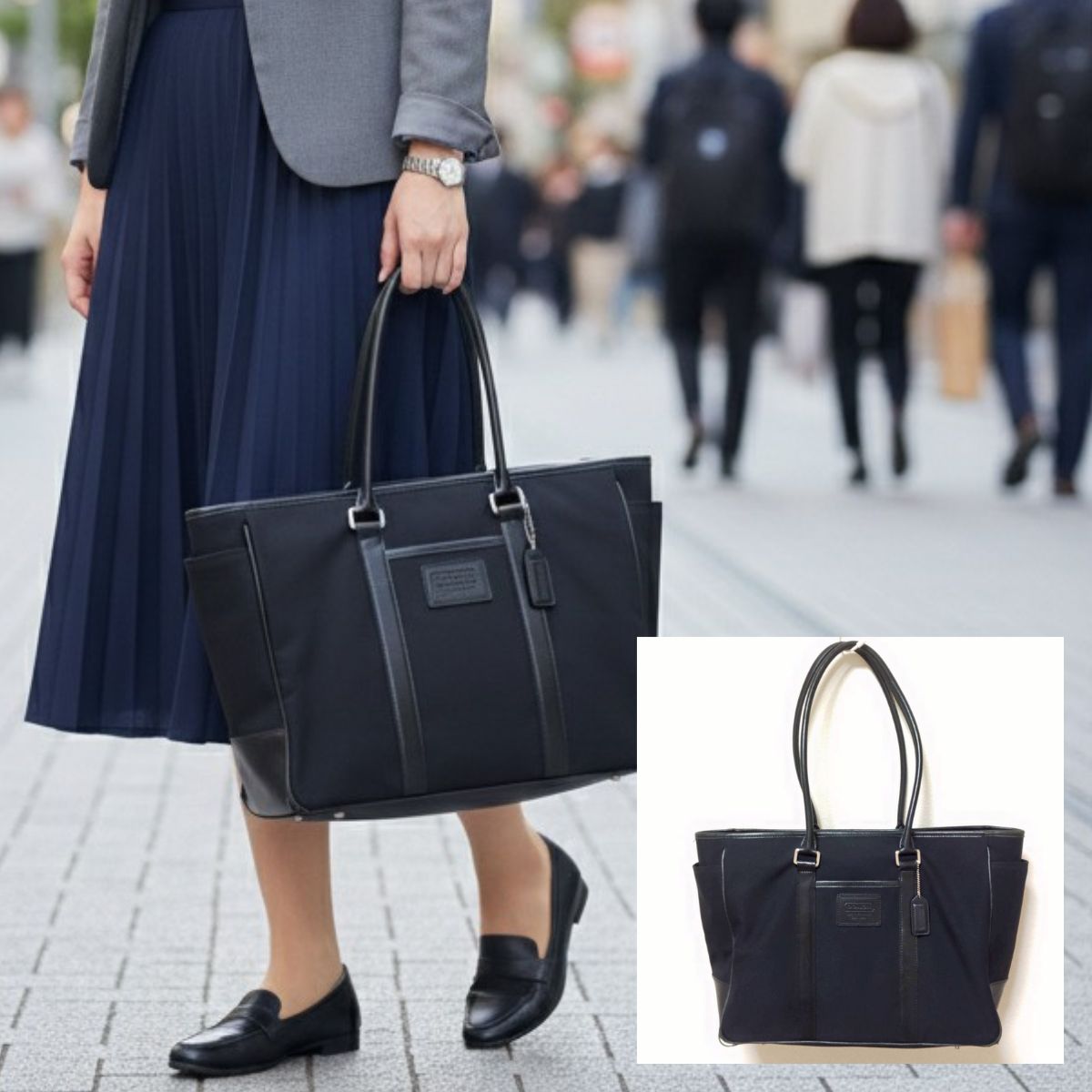 大容量 COACH コーチ トートバッグ ビジネスバッグ レザー ロゴ