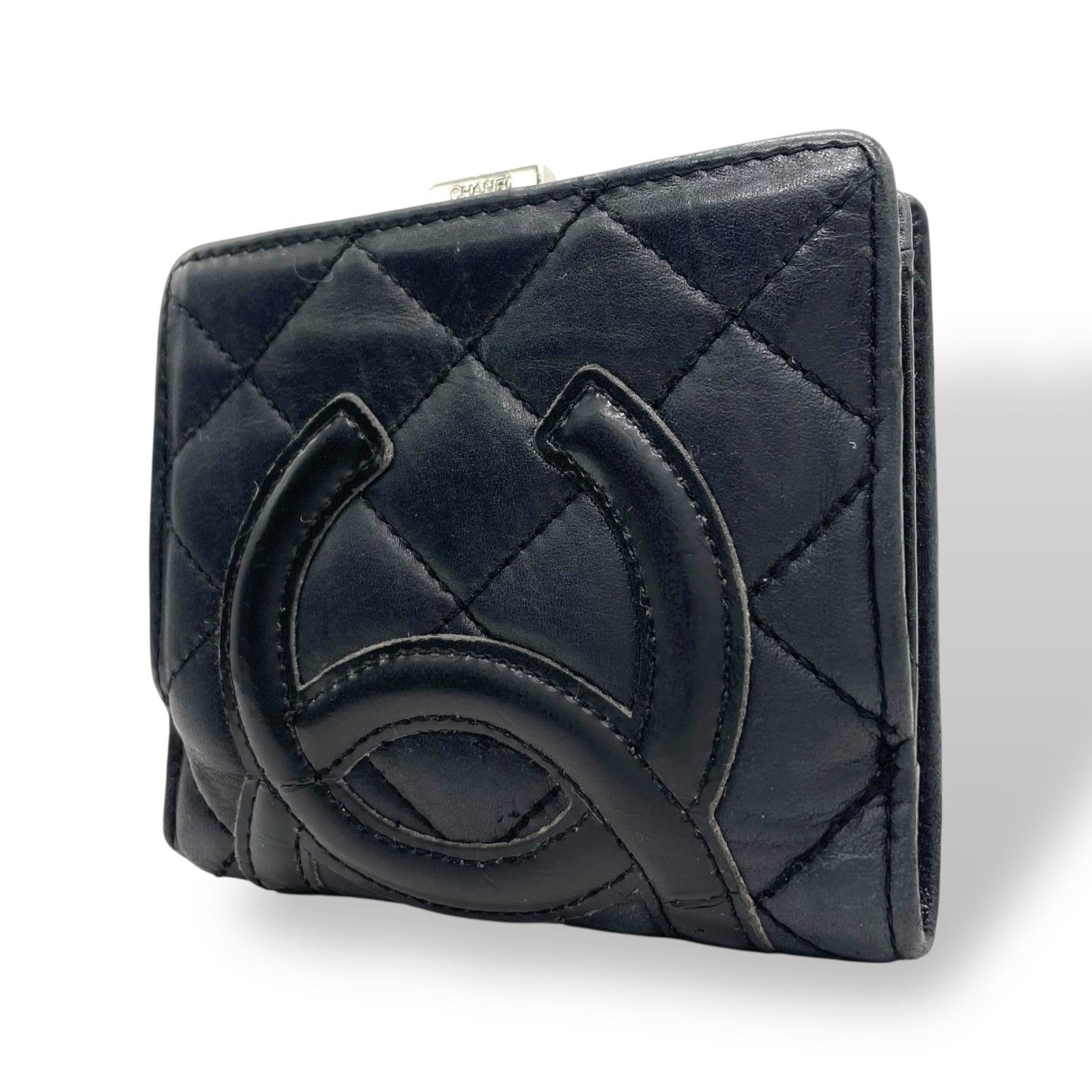 CHANEL シャネル 二つ折り財布 美品 シャネル カンボンライン がま口 