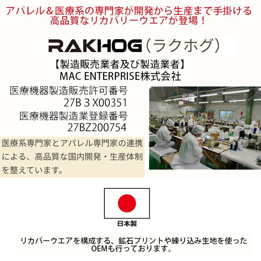 一般医療機器 専門家が作った リカバリーウエア RAKHOG ラクホグ 炭素鉱石 特殊プリント セラミック練り込み 男女兼用 ユニセックス p-002
