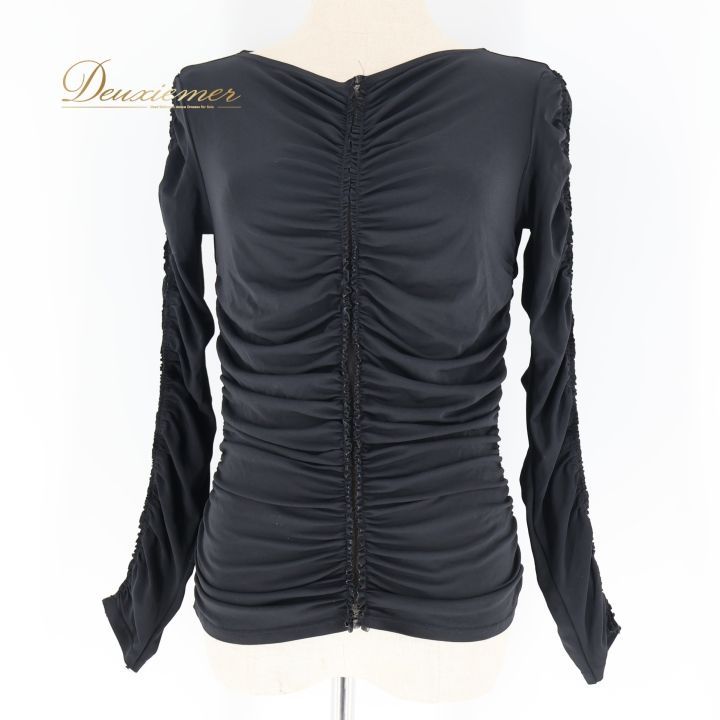 【社交ダンス】チャコット  Dance ブラックレーストップス 社交ダンス 衣装 トップス ブラック系 チャコット Chacott 黒 無地