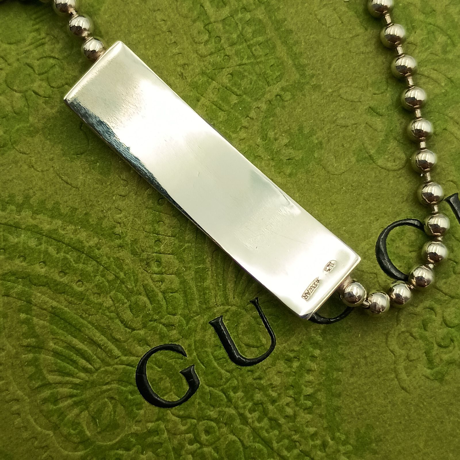 GUCCI グッチ プレート チョーカー ボールチェーン ネックレス 
