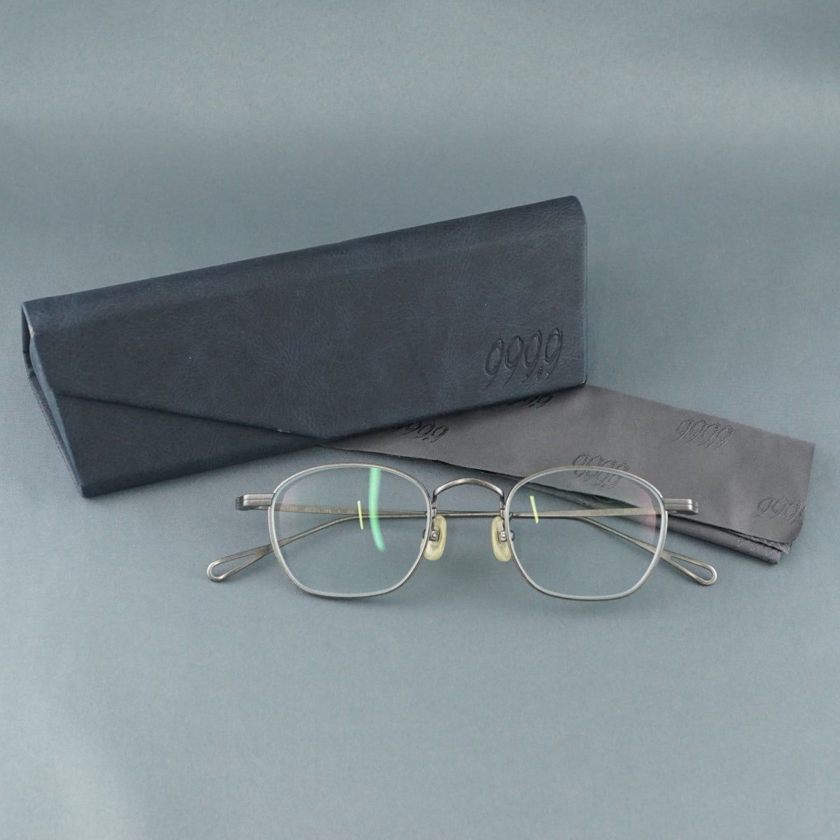 999 9 フォーナインズ FN 1146 眼鏡 ウェリントン ユニセックス チタン シルバー 細渕 ケース付き X 8478