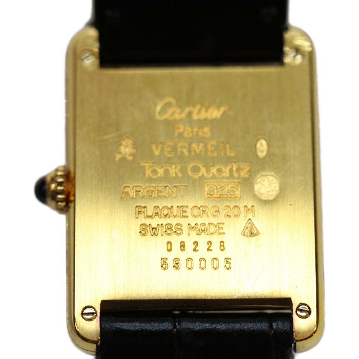 Cartier カルティエ 82-95年 925 ﾏｽﾄﾀﾝｸｳﾞｪﾙﾒｲﾕLM 白文字盤 QZ 革