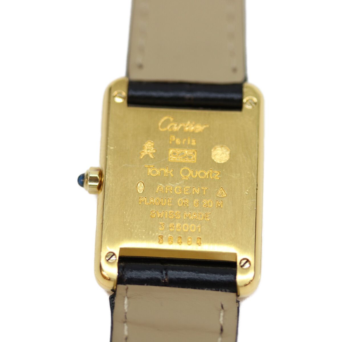 Cartier カルティエ 82-95年 925 ﾏｽﾄﾀﾝｸｳﾞｪﾙﾒｲﾕSM ｼｬﾝﾊﾟﾝ文字盤 QZ 革