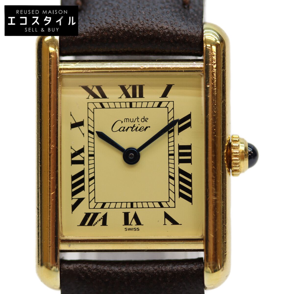 Cartier カルティエ 82-95年 925 ﾏｽﾄﾀﾝｸｳﾞｪﾙﾒｲﾕSM ﾛｰﾏ ｱｲﾎﾞﾘｰ文字盤 QZ