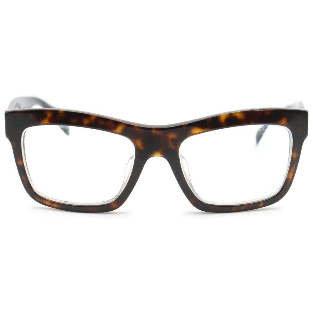 PRADA プラダ Glasses スクエアフレーム ウェリントンアイウェア 眼鏡 ブラウン 度入り SPR 25 Q-F