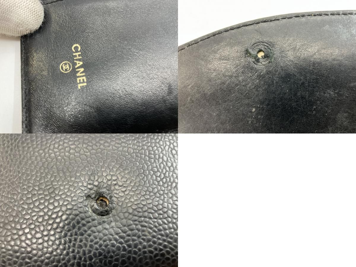 CHANEL ココマーク 長財布 ブラック カード付 18.5×10.5cm スナップ