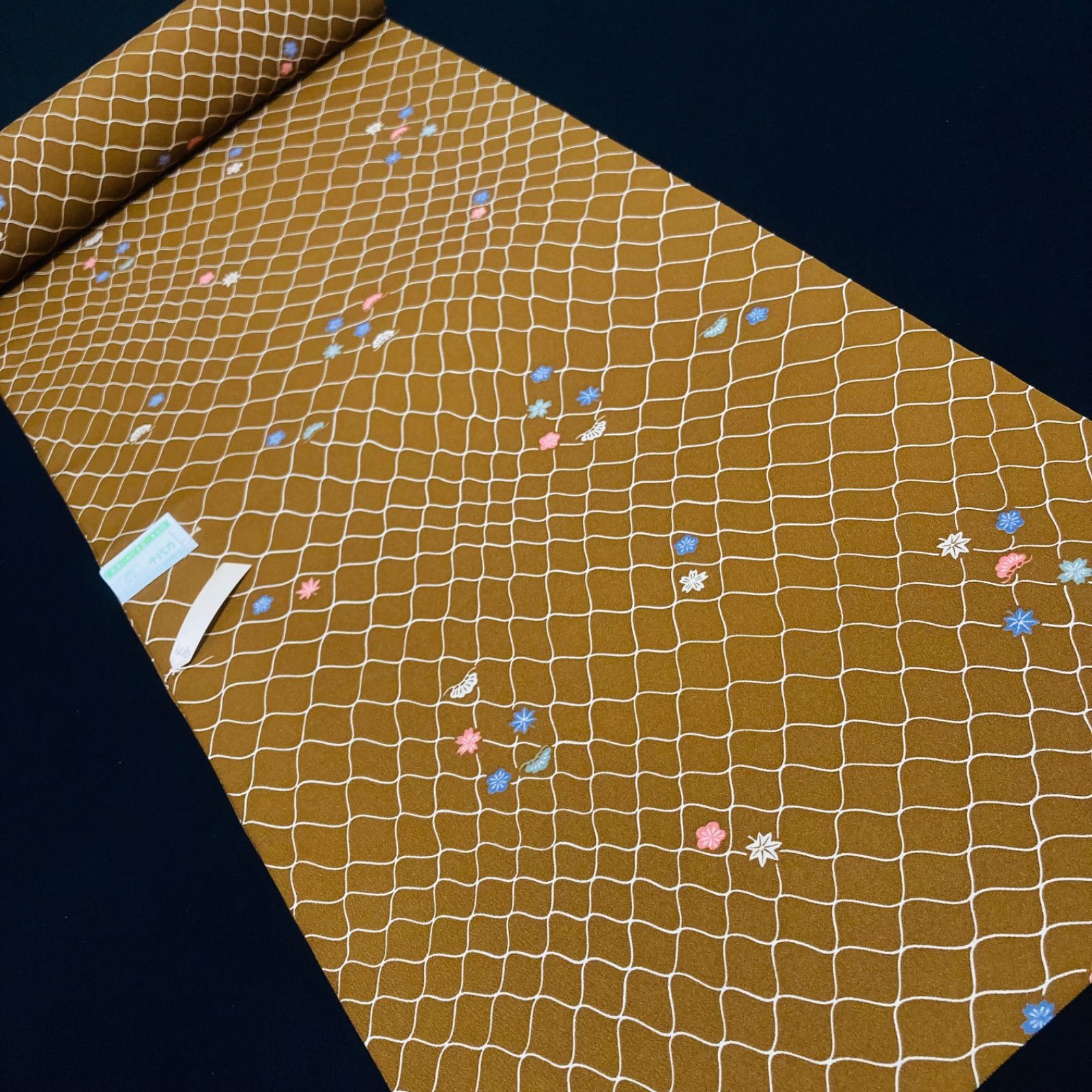 着物と帯オレンジ y 132◾️割と なポリエステル化繊着尺反物5点◾️