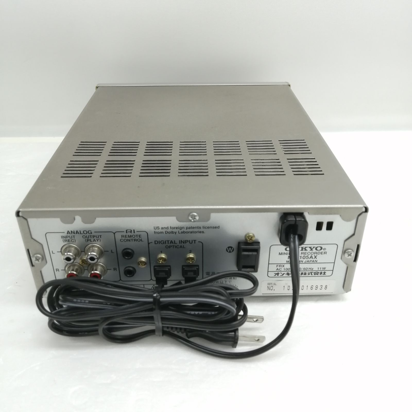 オーディオ機器 【ジャンク】ONKYO MDプレイヤー MD-105AX