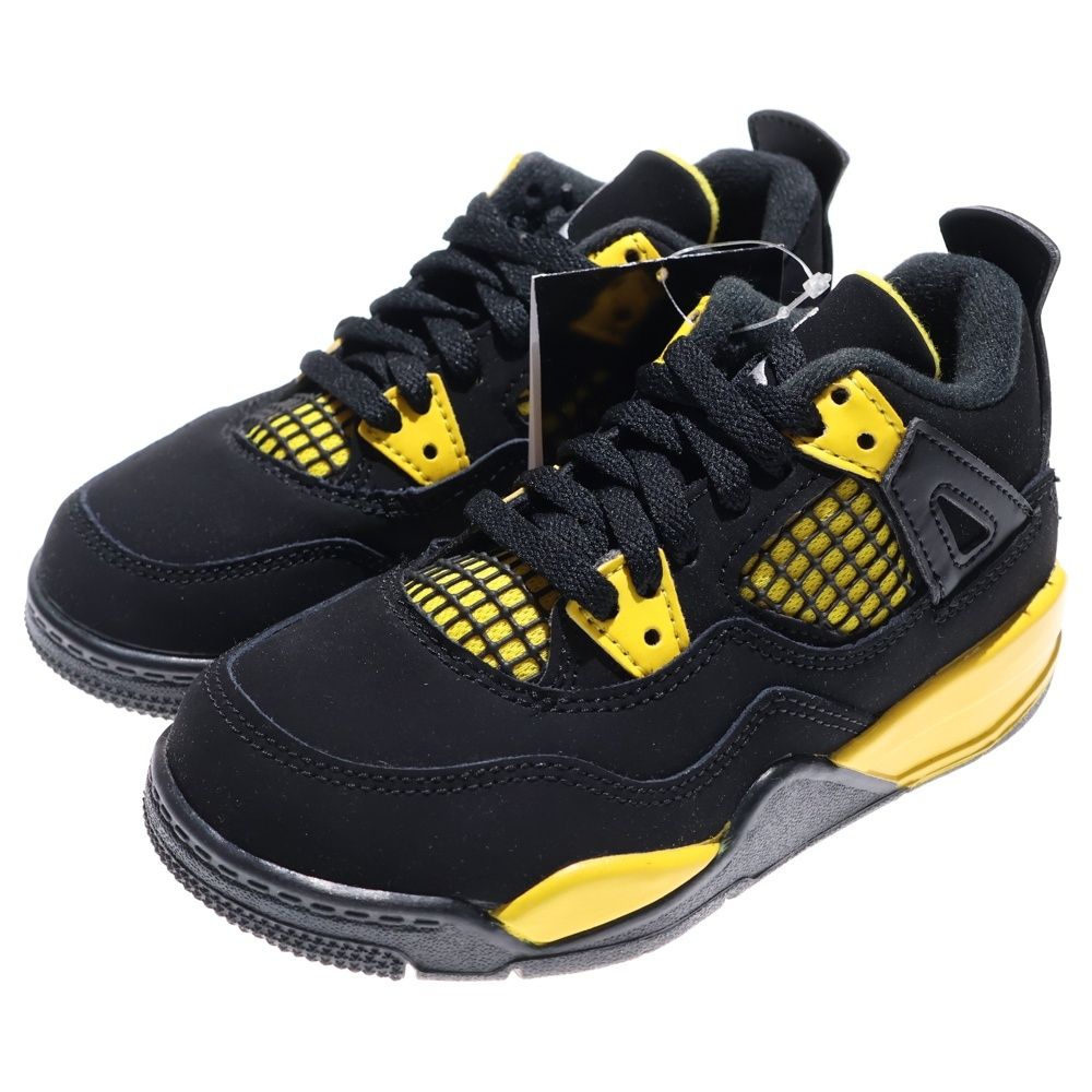NIKE ナイキ AIR JORDAN 4 RETRO PS THUNDER エア ジョーダン レトロ サンダー ローカットスニーカー ブラック イエロー US 11 C 17 cm BQ 7669-017