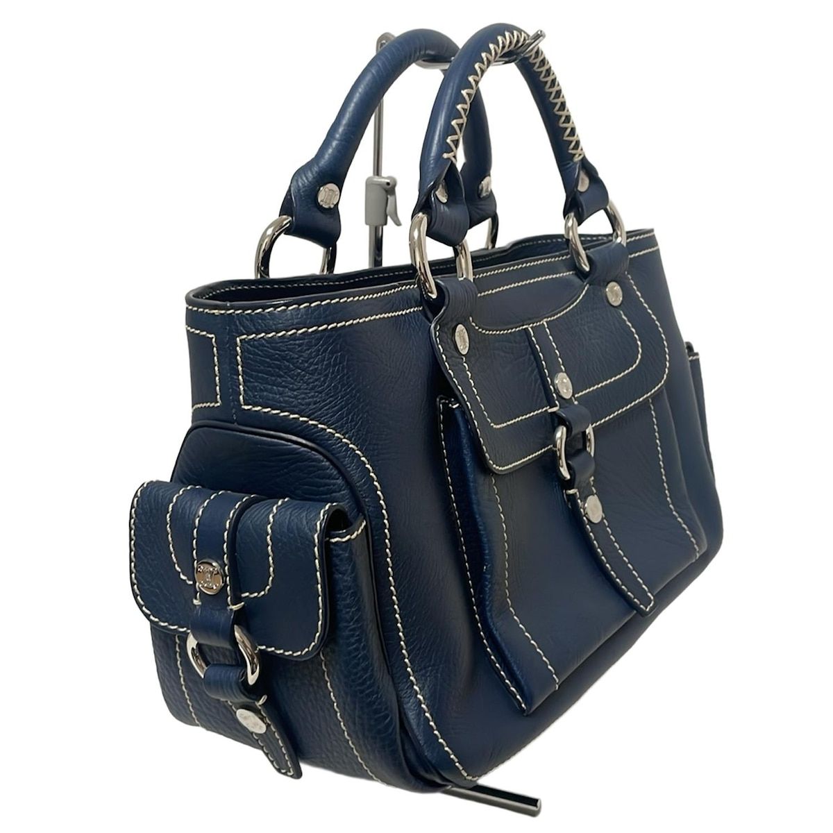 CELINE(セリーヌ) トートバッグ ブギーバッグ ネイビー レザー - メルカリ