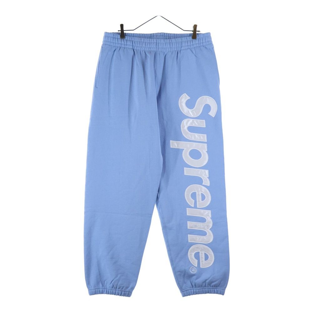SUPREME シュプリーム 24 AW Satin Applique Sweatpant サテンアップリケ スウェット ロングパンツ ライトブルー