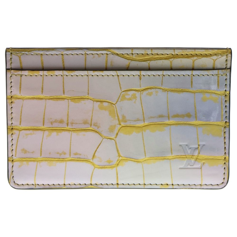 LOUIS VUITTON ルイヴィトン ポルトカルト サーンプル クロコダイル カードケース 名刺入れ ホワイト ゴールド