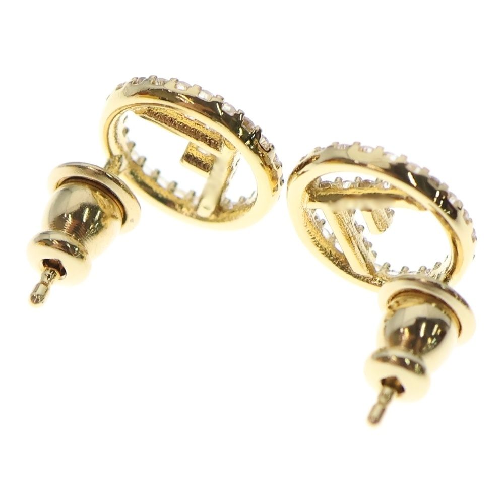 FENDI (フェンディ) エフイズ フェンディ ロゴ×ラインストーン ピアス