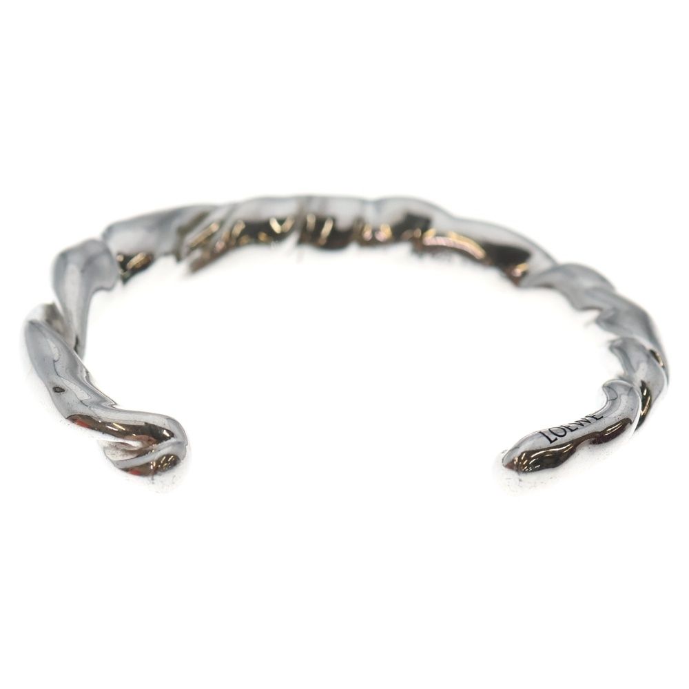 LOEWE ロエベ ナパ ツイスト カフス シン バングル ブレスレット シルバー