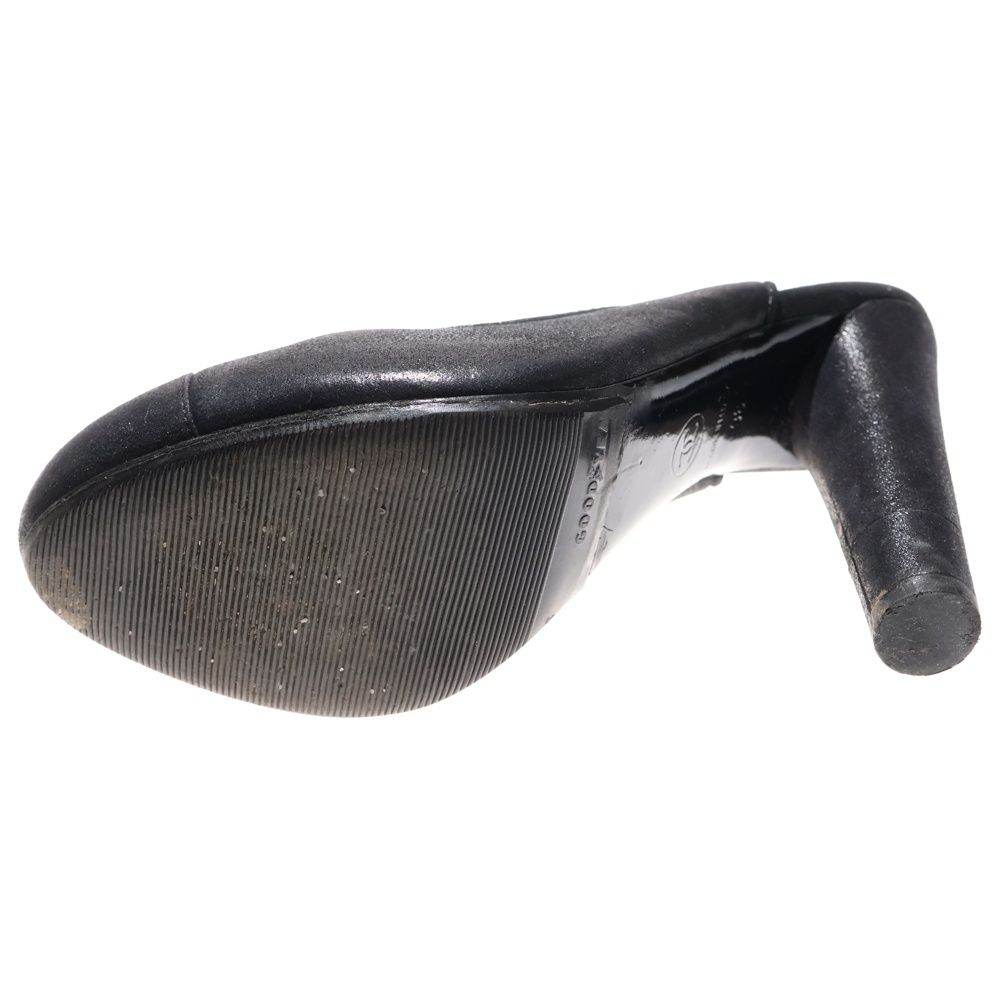 CHANEL (シャネル) ココマーク ロゴプレート スエードレザー ヒール